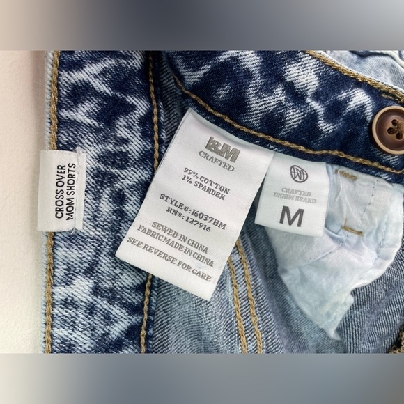 l&M Crafted Cross Over Mom Shorts High Waisted Denim Size Medium - Picture 5 of 9